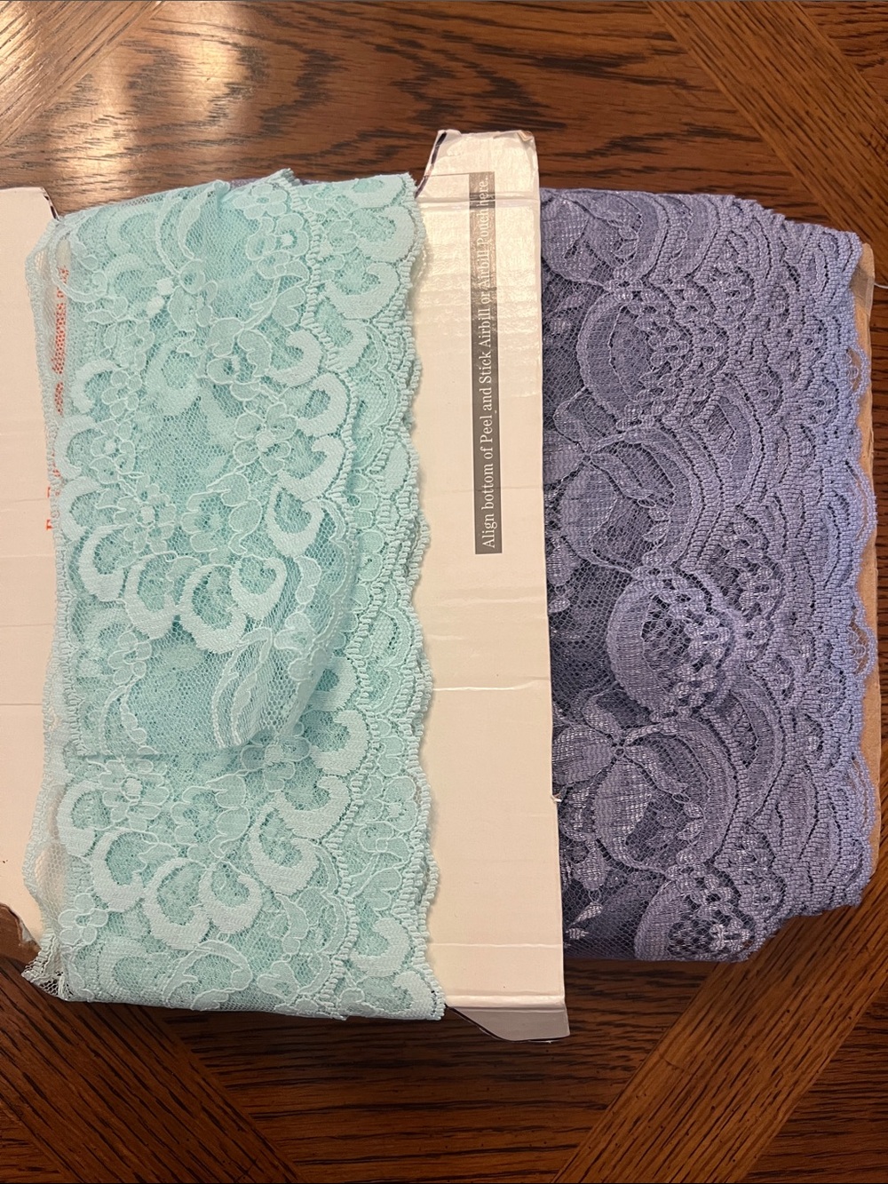 Purple and teal lace sewing trim